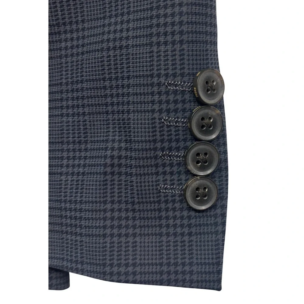 Rhone XL Blue Plaid Commuter Blazer Jacket Sport Suit Coat Slim Unstructured